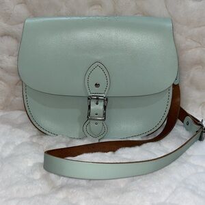 The Leather Satchel Company Medium Sporran Bag In Sugared Lime Leather